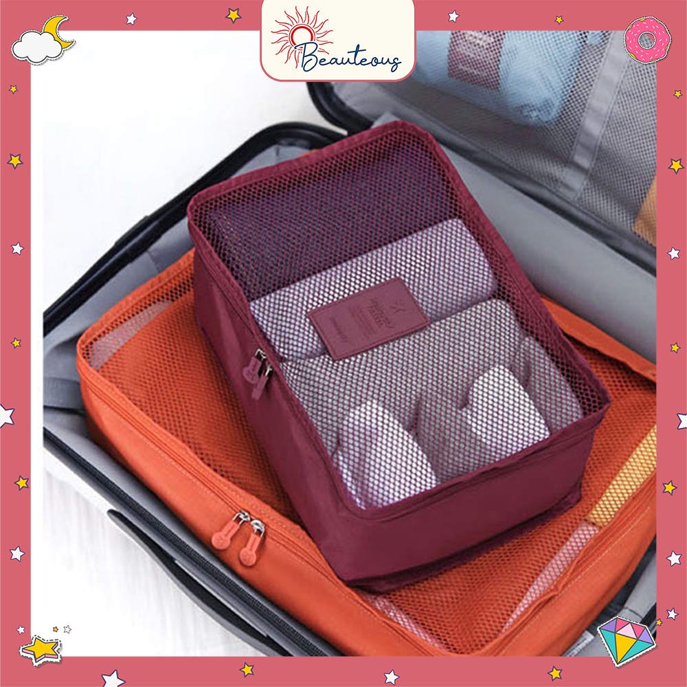 Travel Bag Set 6 In 1 Storage Tas Penyimpanan Baju Koper Pouch Organizer Travelling