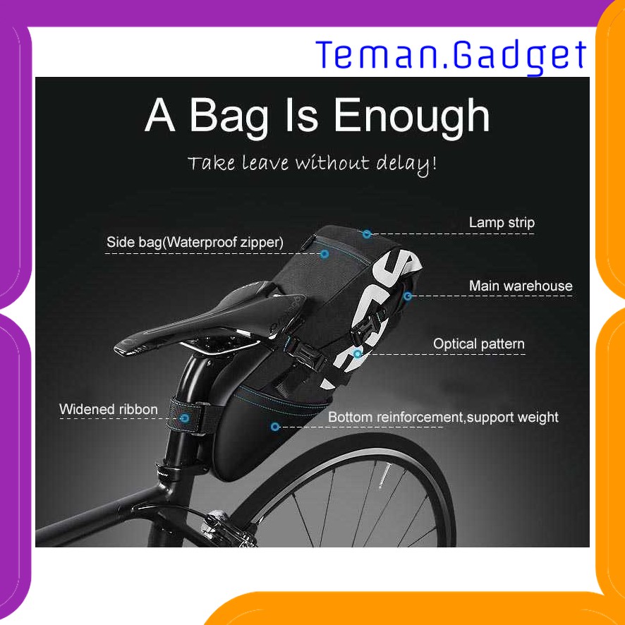 TG-IB062 ROSWHEEL TAS SADEL SEPEDA BICYCLE WATERPROOF BAG 8L - 131414-A