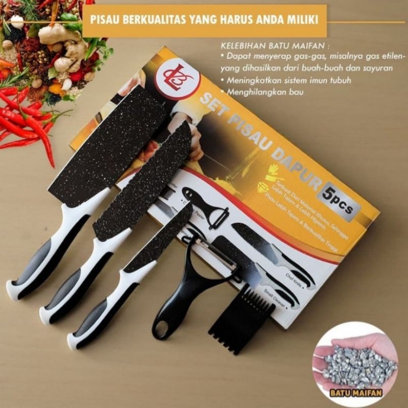pisau set dapur ceramik loyal Bosque 5pcs
