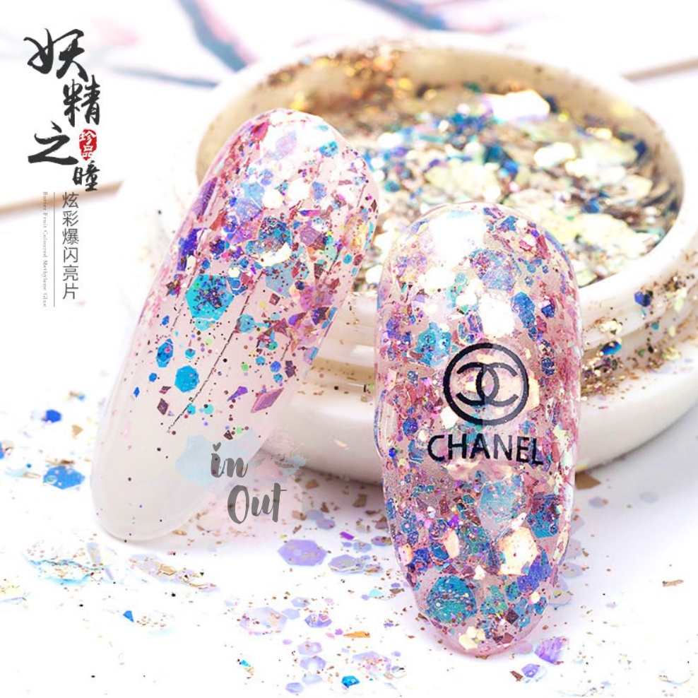 High Quality Nail Art Glitter Blink kuku Sticker kuku Hexagonal Flakes ombre nail kuku ombre / perhiasan kuku / Hiasan Kuku Glitter Nail art Sticker Manicure Pedicure KU027