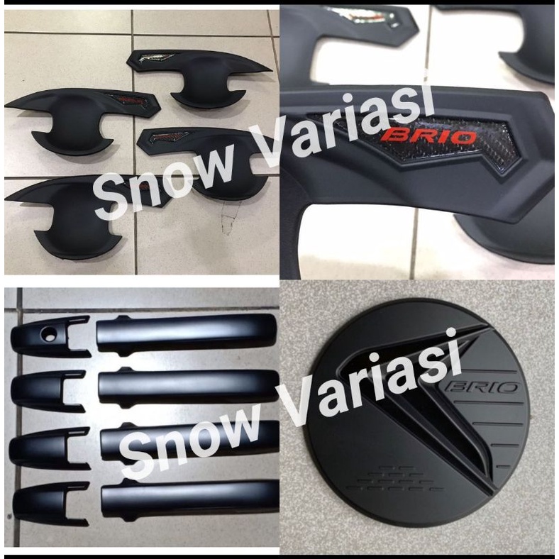 Paket outer handle tank cover brio 2014 2015 hitam doff