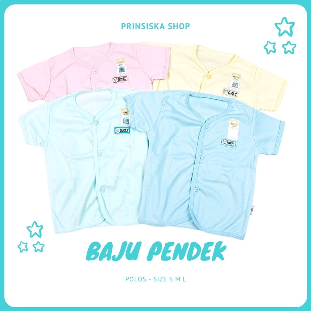 Fluffy - Baju Bayi Tangan Pendek Kancing tengah