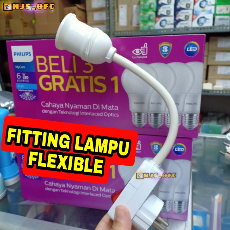 Fitting Lampu Flexibel, Fiting lampu steker, Lampu Tidur,lampu belajar,lampu hias, fiting lampu kamar