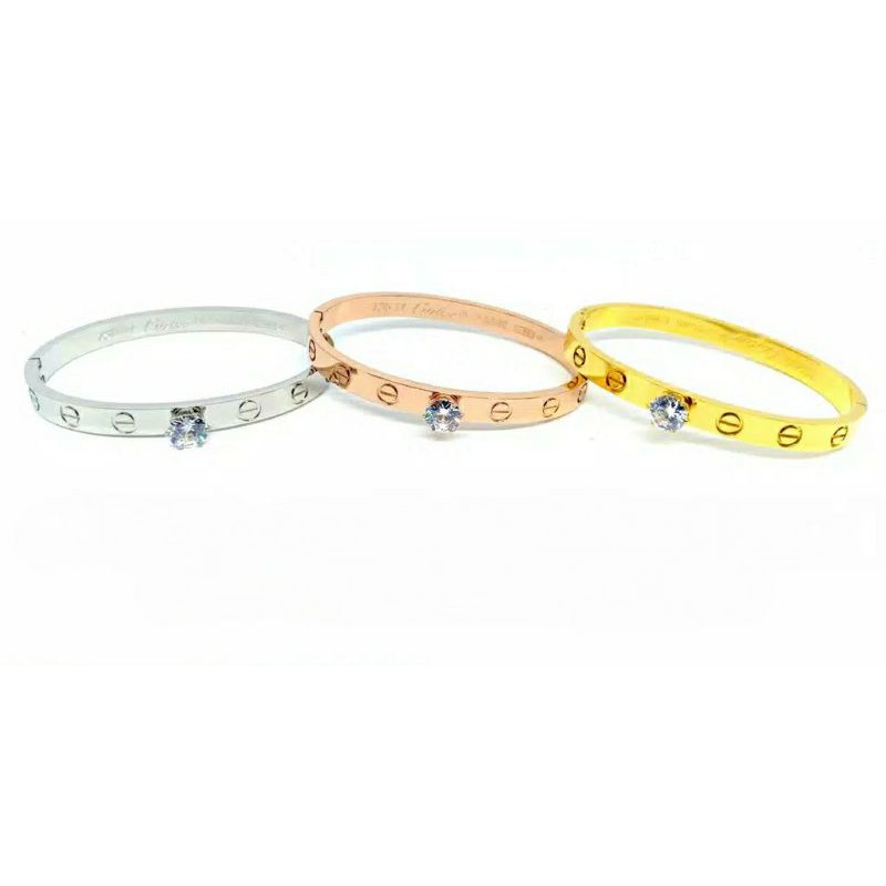 GG Gelang Bangle Titanium Berlian Car*tier*