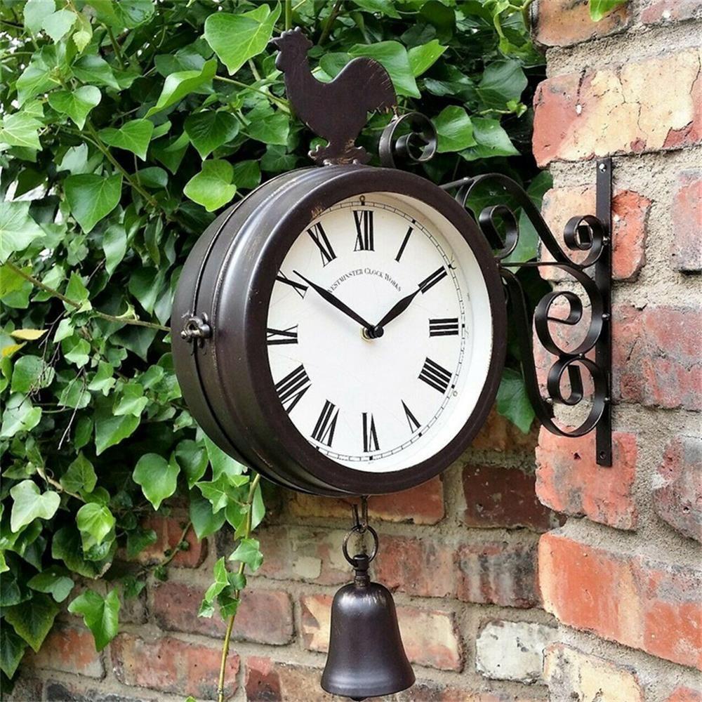 Suyo Jam Dinding Vintage Retro Motif Cockerel Bahan Metal