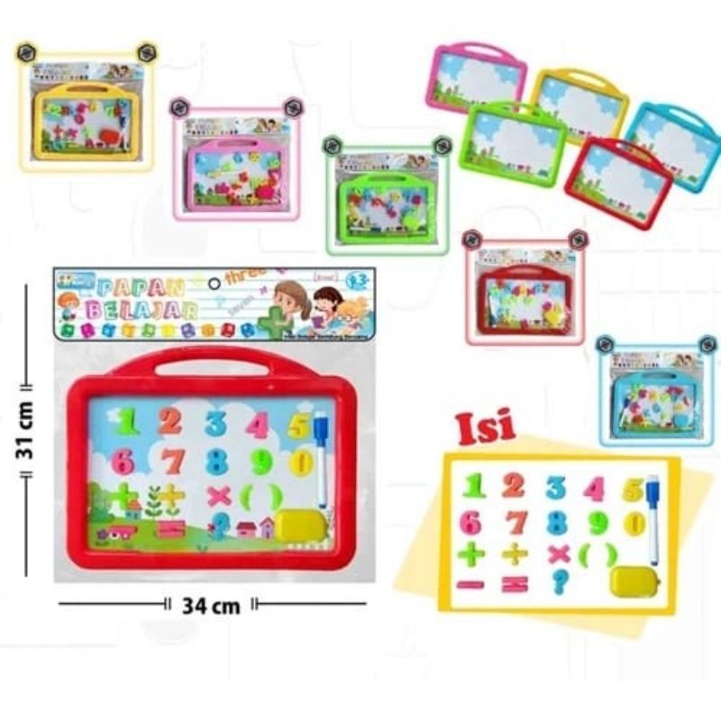

MAINAN EDUKASI ANAK PAPAN TULIS + GAMBAR + SPIDOL ANGKA / MAGHNETIC BOARD MB02