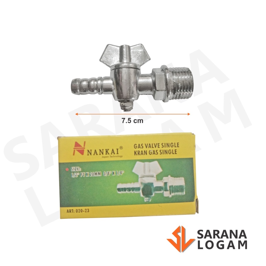 Stop Kran Gas / Nozle Gas Drat Luar 1/2" Nankai