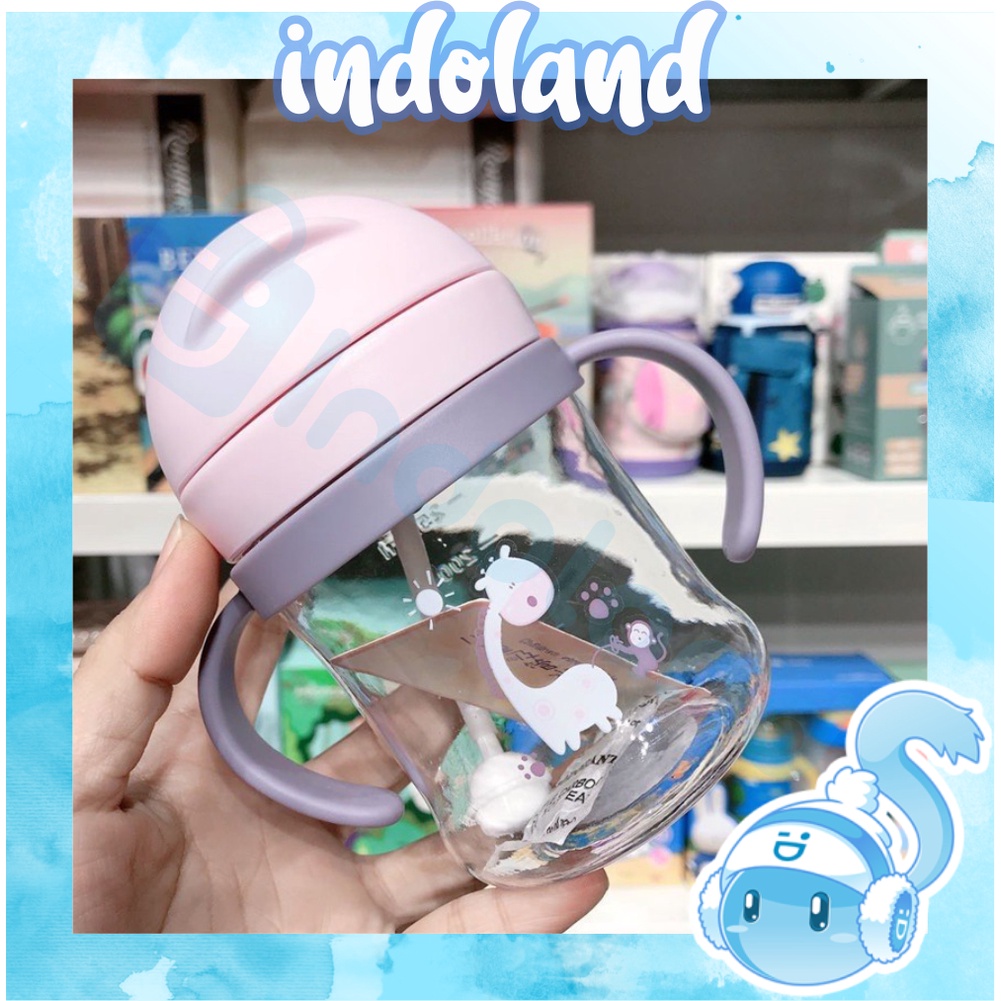 ☀INDOLAND☀ Botol Minum Air Anak Anti Tumpah Dengan Sedotan 300ml Water Bottle Perlengkapan Bayi Training Cup Balita Gelas R503