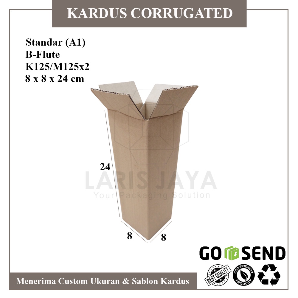 

Kardus Karton Uk. 8x8x24 - Bukan Diecut - Tumbler atau Botol Minum / dll ( Kardus 8 x 8 x 24 cm )