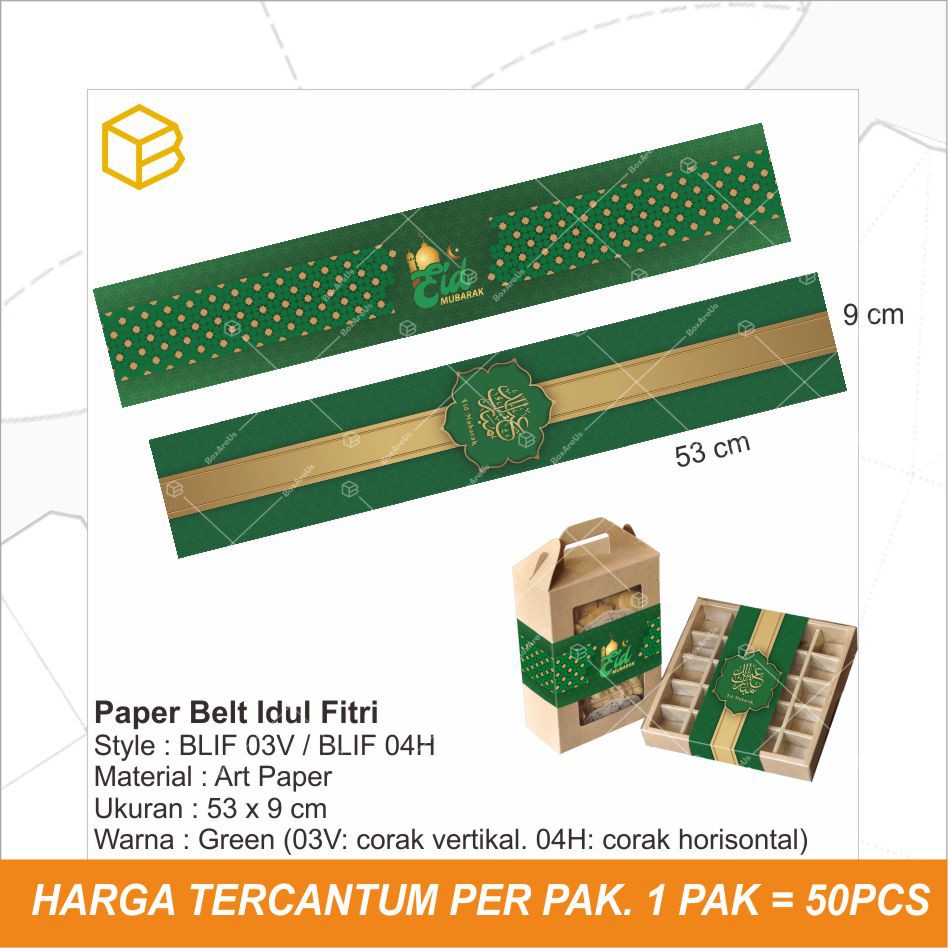 Paperbelt Lebaran Label Idul Fitri Hiasan Sleeve Sabuk Paperbelt Lebaran Label Idul Fitri Hiasan Sleeve Sabuk