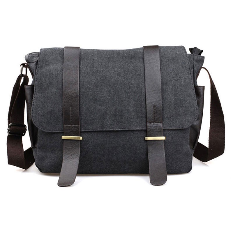 Tas Selempang Pria Korean Canvas Messenger Bag