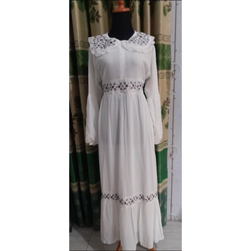 Gamis Ceruty Putih premium by Periska