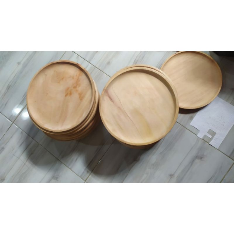 Piring Kayu /Piring Saji /Nampan Kayu Bulat D30 cm