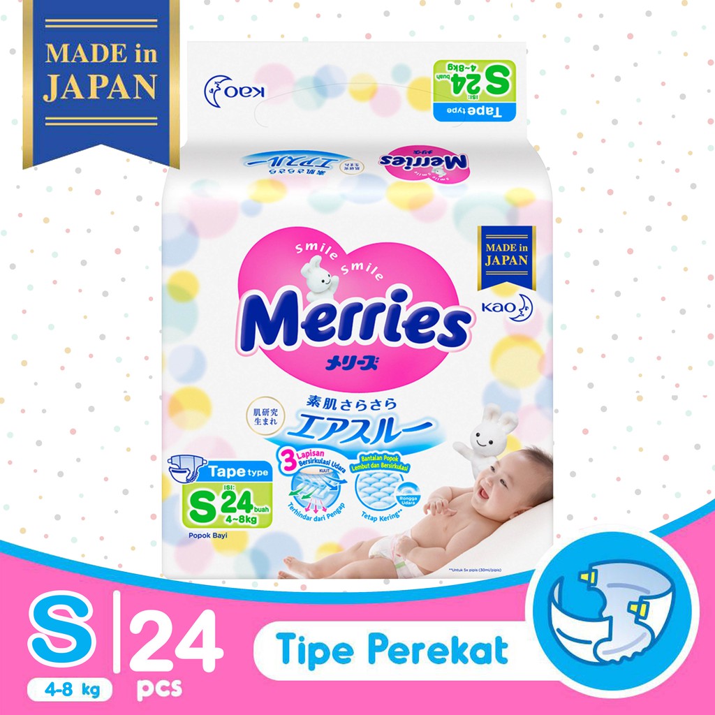 Merries Popok Perekat Premium S24 - S 24