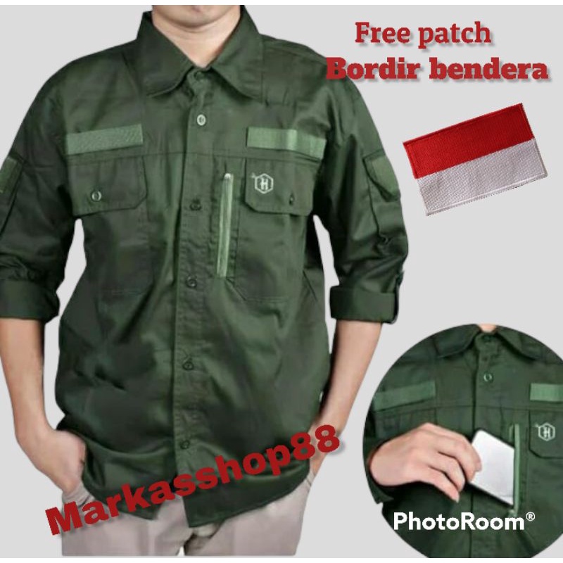 FREE PATCH BORDIR BENDERA / HEXAGON / KEMEJA TACTICAL