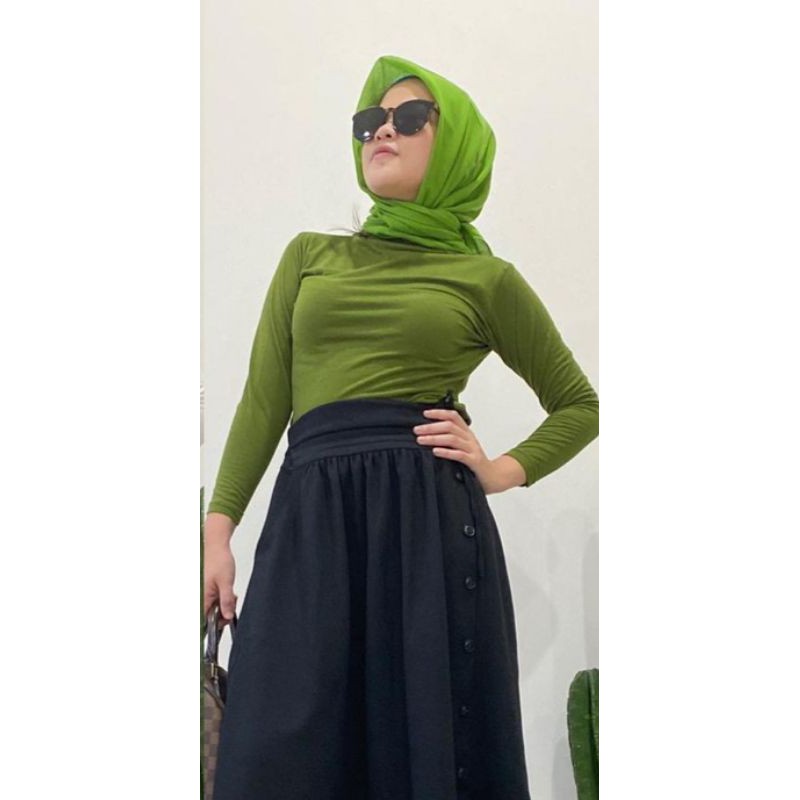 PROMO MANSET BADAN POLOS TEBAL ADEM TURTLENECK BAHAN KAOS TIDAK LICIN-ARMY