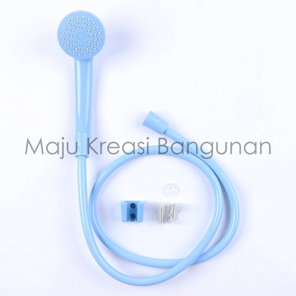 Hand Shower Mandi Mini Plastik Putih Biru Pink Ivory Chrome SOHO Kamar Mandi Toilet WC