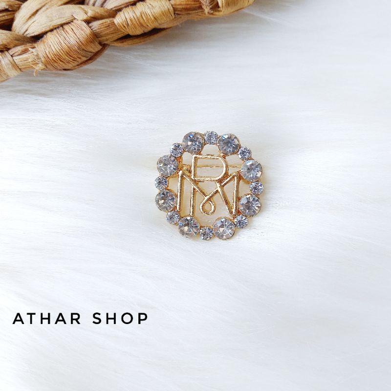 Bros B/bross signature branded import premium/brooch button/Bros hijab Athar shop scarve/Bros dada-RM BULAT GOLD
