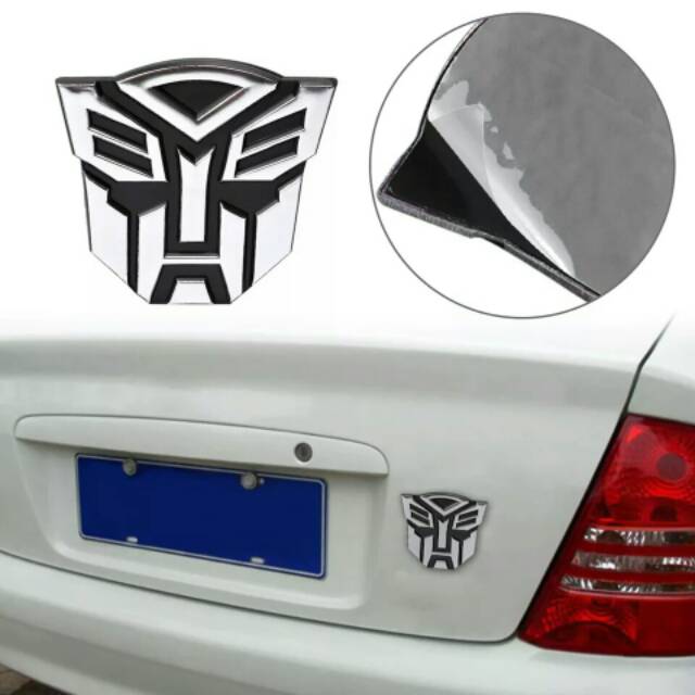 Emblem Mobil Transformers Autobots Logo Chrome 8,5 X 8,5 Cm Stiker 3D Tempel Timbul Murah Emblem Transformer