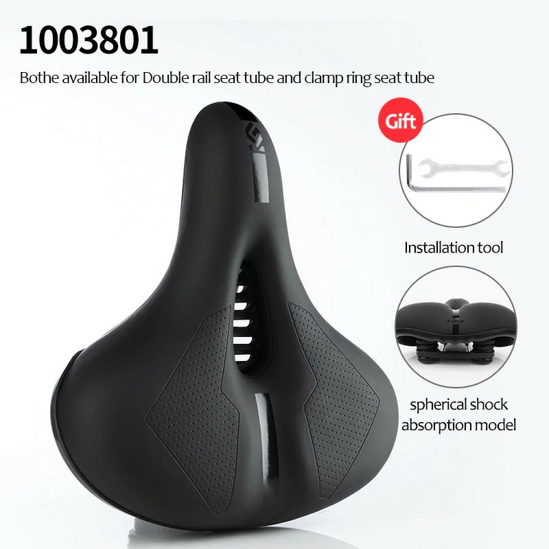 Sadel Sepeda Bike Saddle Leather Model Absorber Ball - 10038 - Black