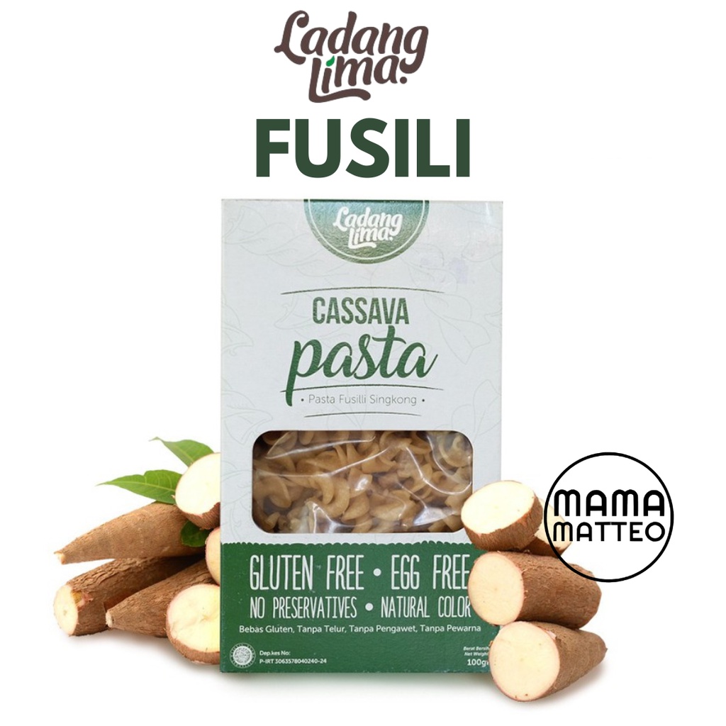 Ladang Lima Cassava Pasta Original 100gr / Pasta Fusili Singkong Original