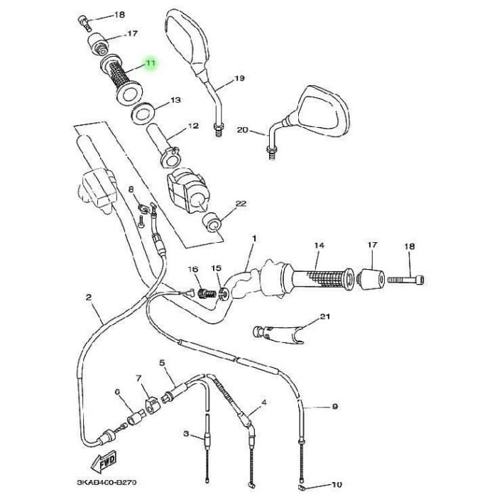HAND GRIP HANDFAT KANAN RX KING ASLI ORIGINAL YAMAHA 4NS-F6242-00