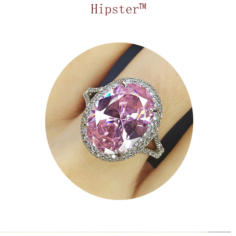 Classic Fashion Hot Sale Diamond Pink Crystal Ring