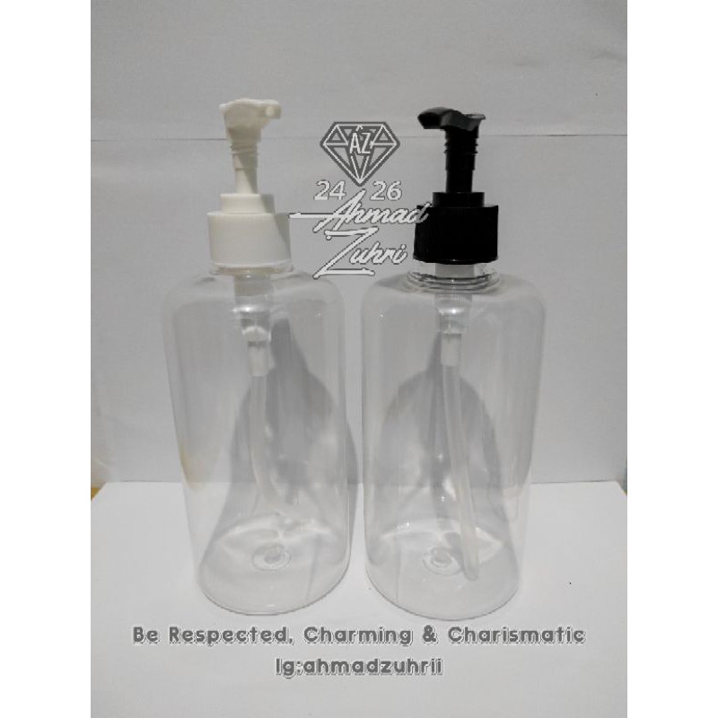 Botol Pump 500ml Natural - Botol Plastik 500ml - Botol Sabun Cair 500ml - Botol Sabun 500ml