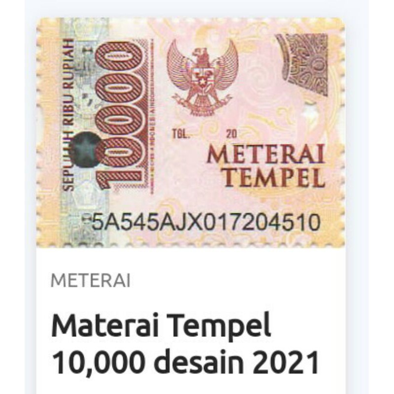 Meterai 3000 And 6000 And 10000 Asli Shopee Indonesia