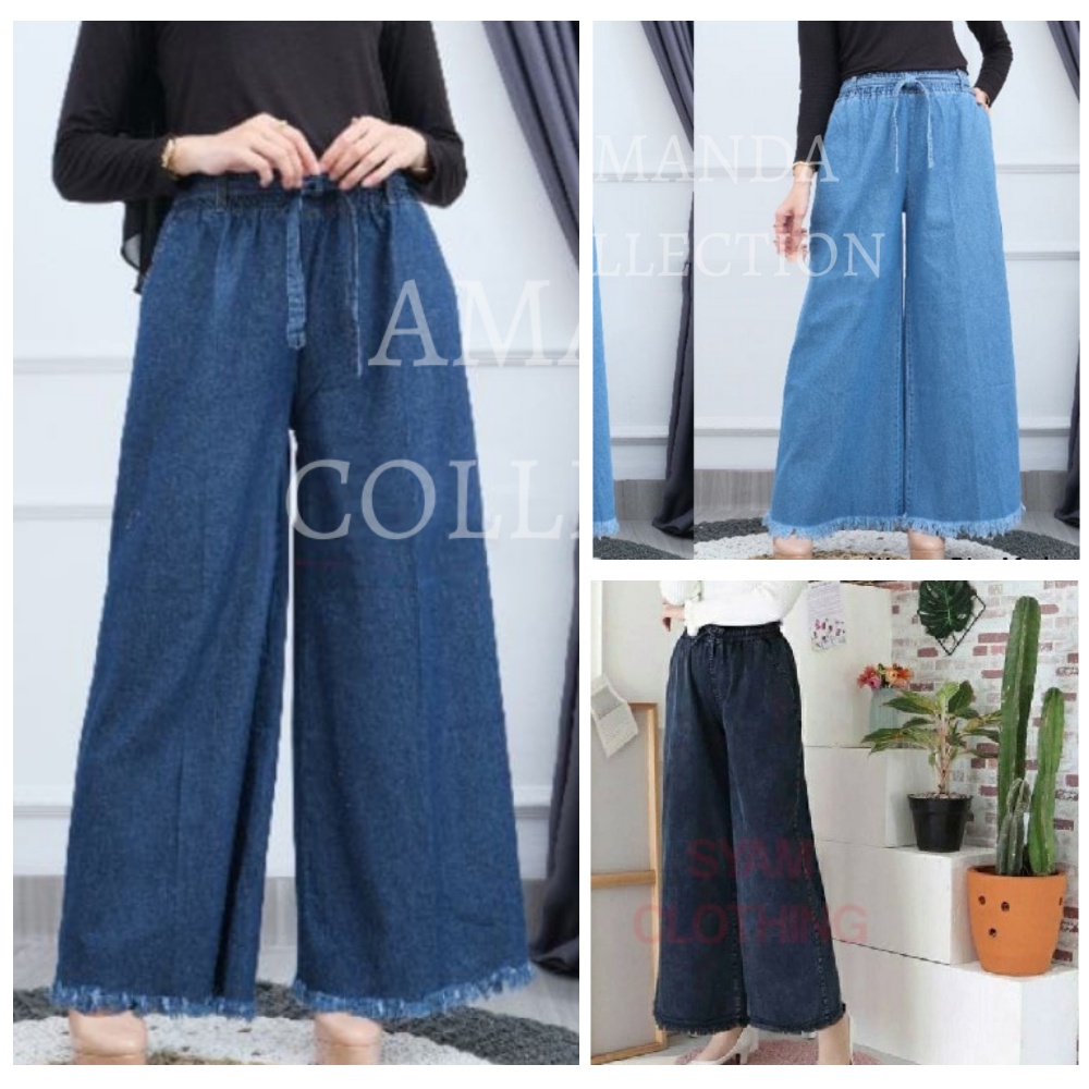 KULOT SOBEK RIPPED JEANS JUMBO XXXL BAHAN JEANS PREMIUM KULOT OOTD MODEL RAWIS