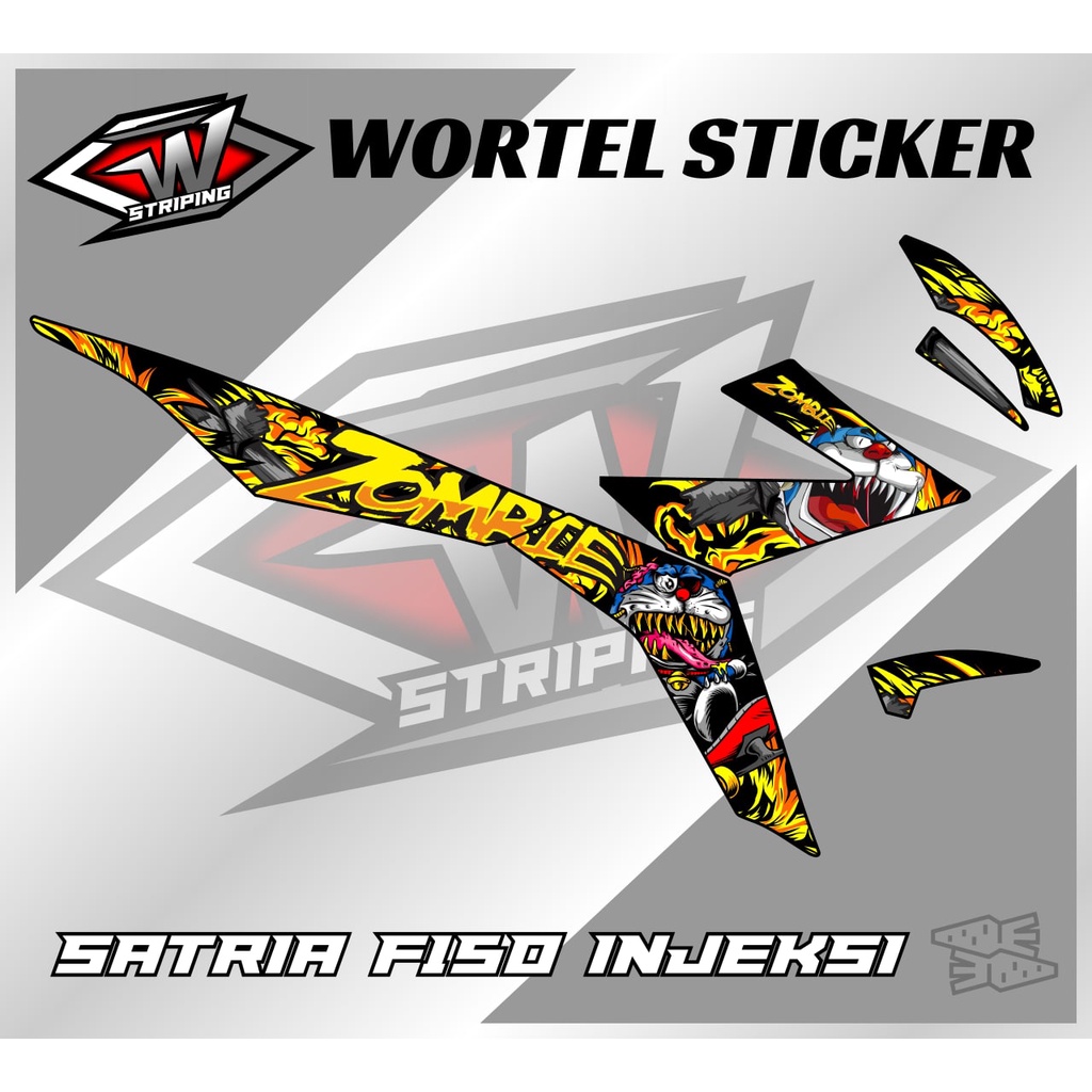 Striping Hologram Satria FU Injeksi-Stiker Decal Satria Fu 150 Injeksi Doraemon