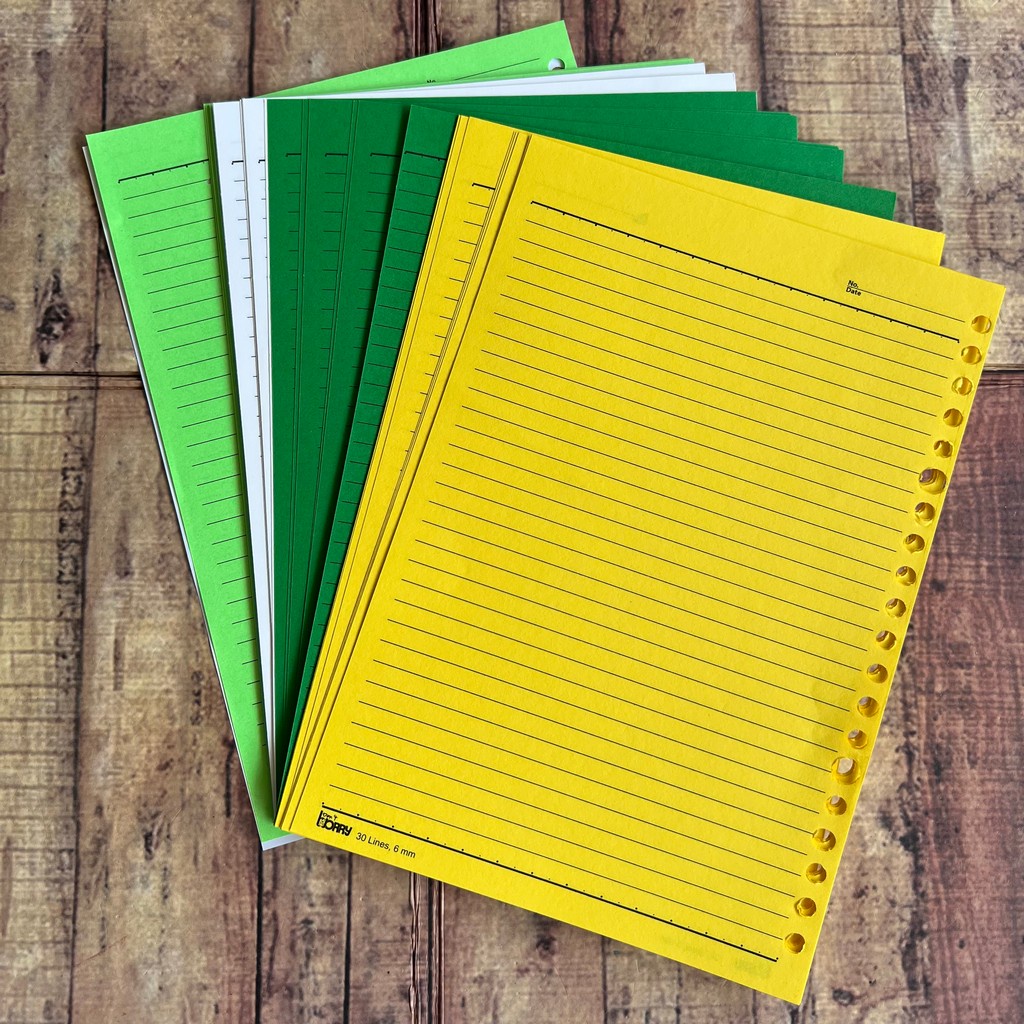 Kertas Loose Leaf Rainbow Isi 50 lembar - Isi Map Binder A5