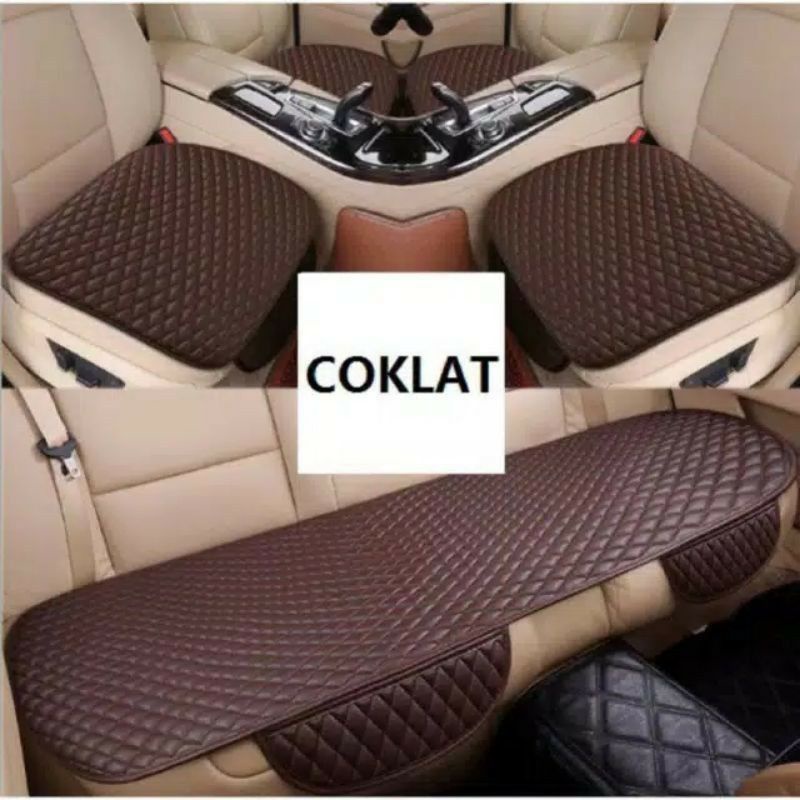 Alas pelindung jok mobil 3 in 1 (1 set ) Bahan kulit premium leather