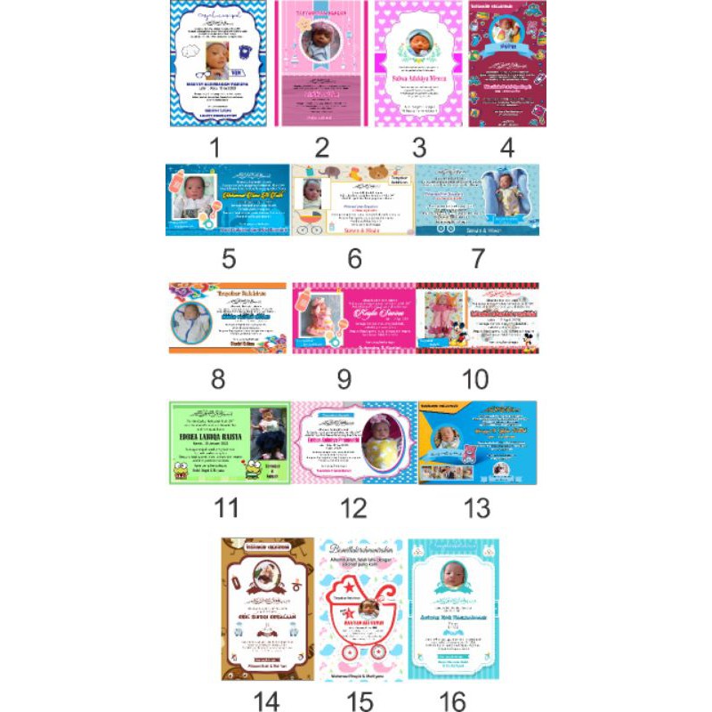 KARTU AQIQAH/TASYAKUR KELAHIRAN/KARTU NAMA BAYI