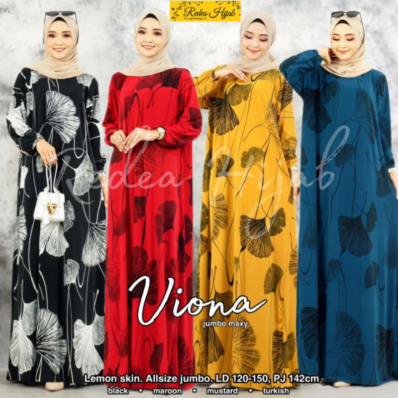 Viona Super Jumbo Maxy Gamis Lemonskin LD max 150