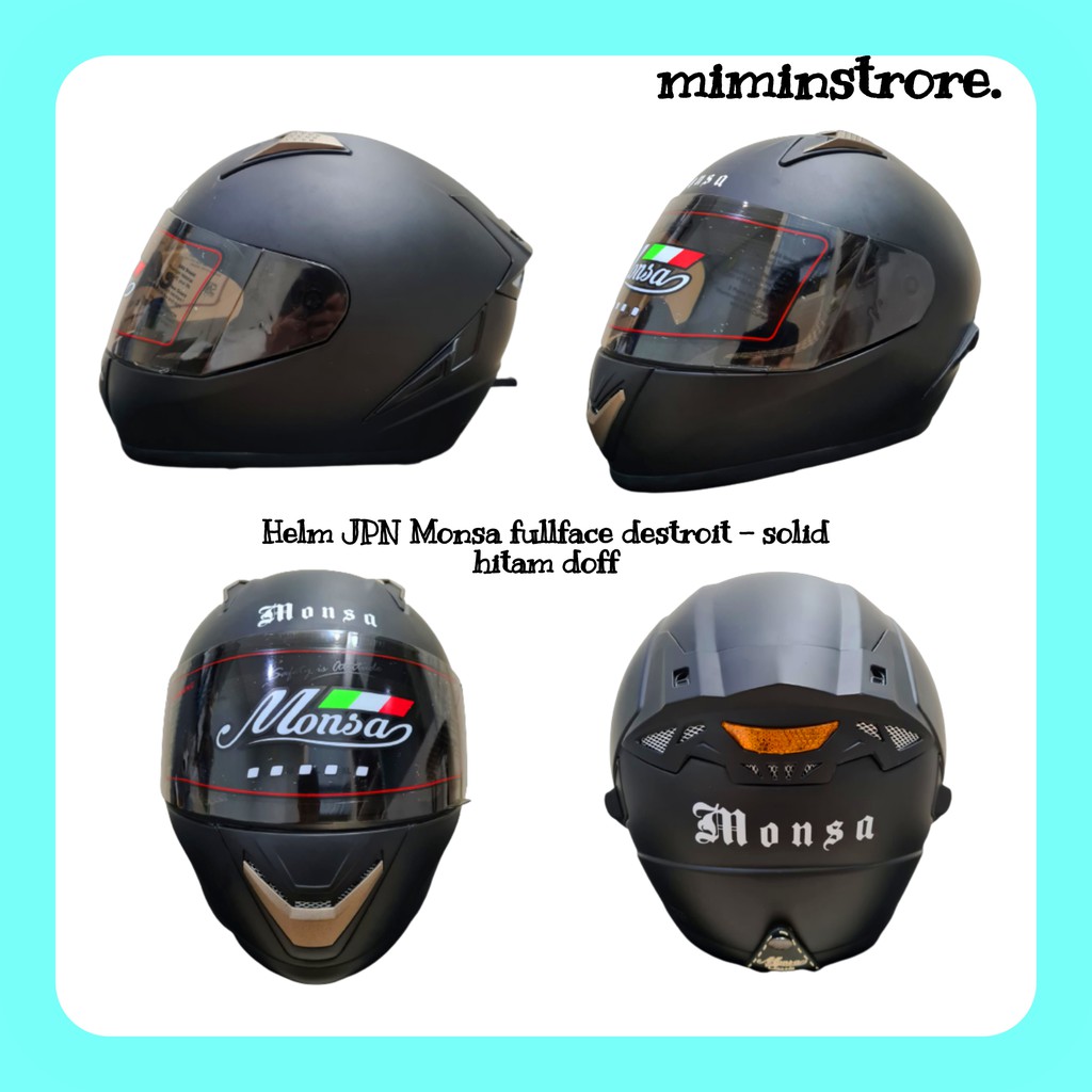 helm full face jpn helm jpn monsa full face destroit hitam doff helm fullface helm motor SNI helm