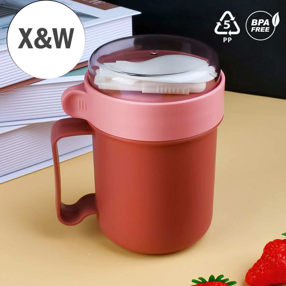 X&W Gelas Mug Multifungsi OR-0238 dengan Sendok Anti Tumpah 500 ML
