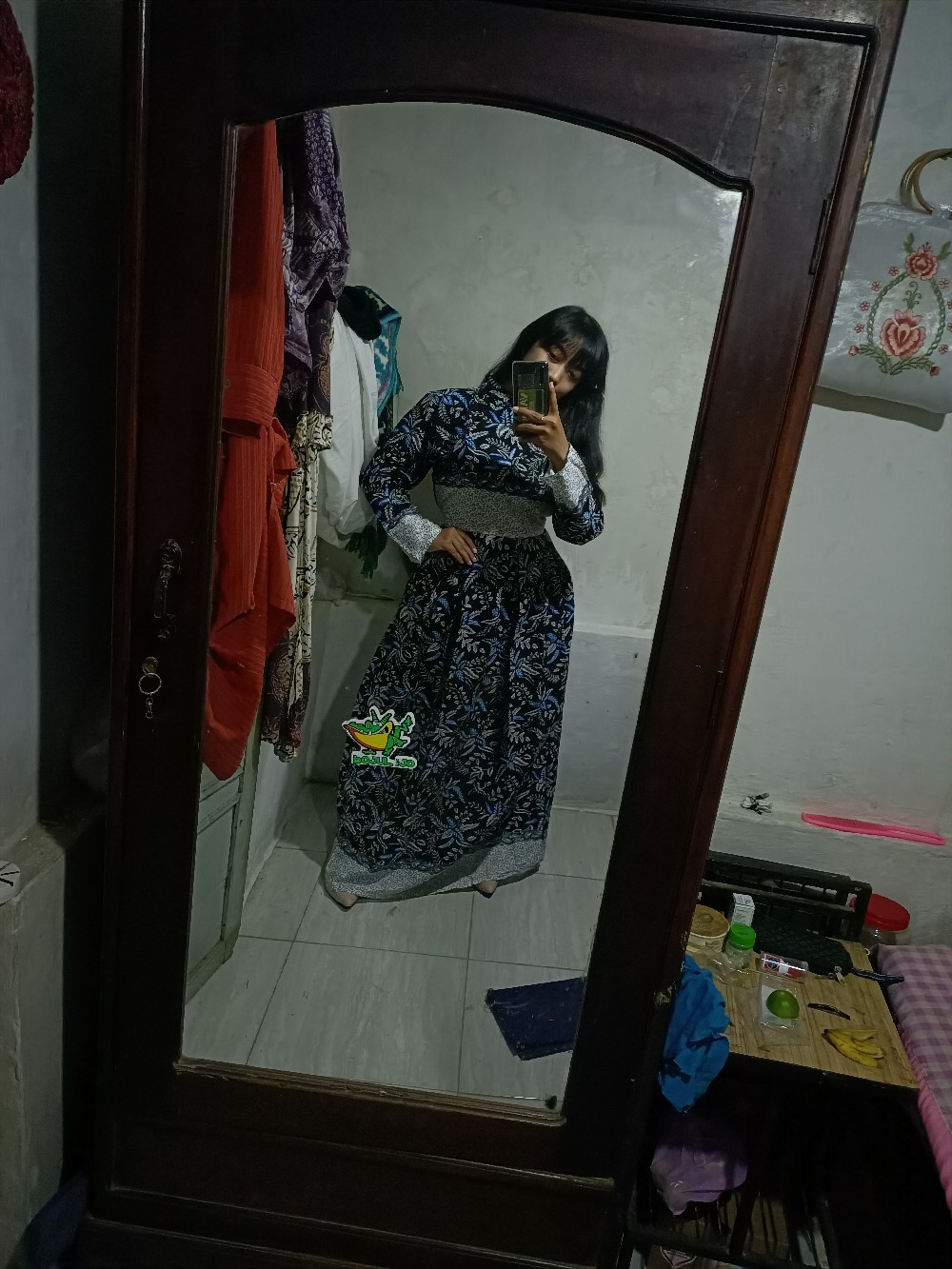 Baju Batik Couple Modern Monalisa Genes Motif Blarak Biru M, L, Xl, Xxl