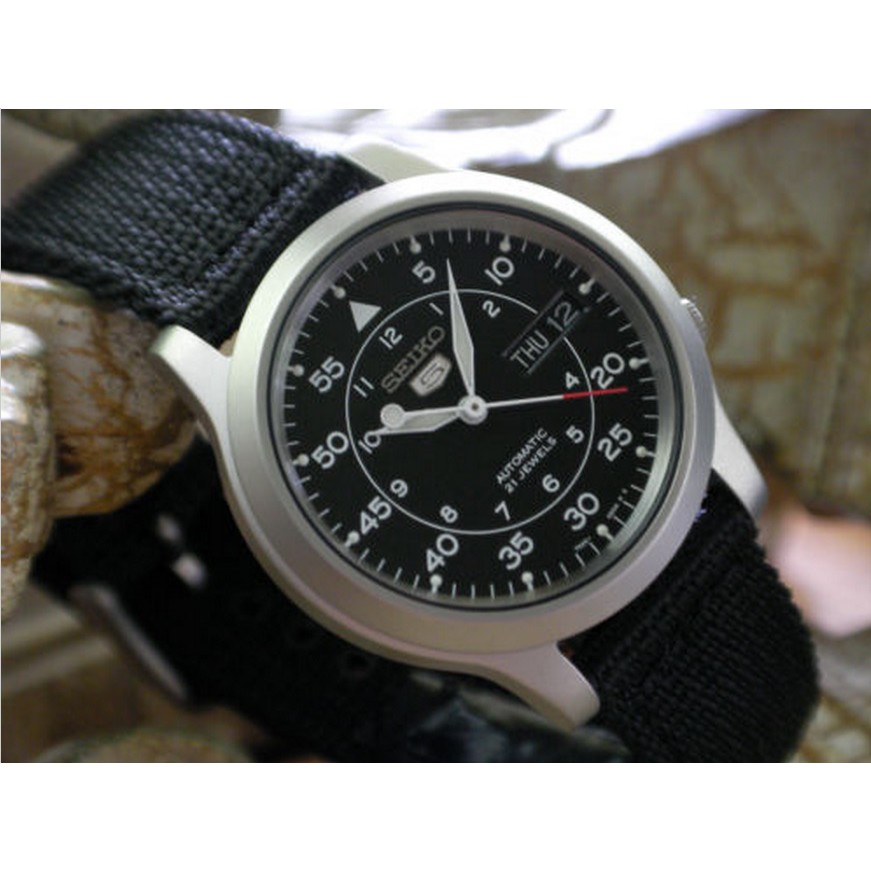 *FREE ONGKIR* Jam Tangan Seiko 5 SNK809K2 Black Military Strap | Automatic SNK809 K2 *PROMO BRANDED*