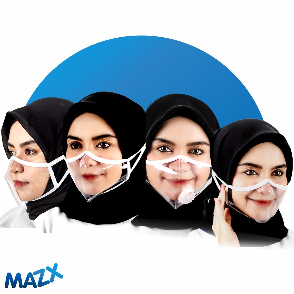 Masker transparan pengantin wedding mulut bening bonus filter respirator non medis kain earloop hijab konektor kesehatan non kn95 kf94 duckbill face shield mask dua ukuran bisa sepasang clear tembus pandang-4
