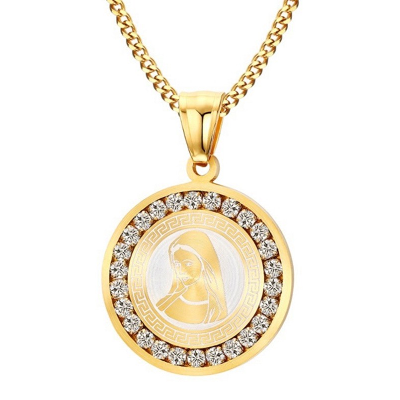 SEUSUK  Virgin Mary Necklace Women Religious Prayer Necklaces &amp; Pendants Jewelry