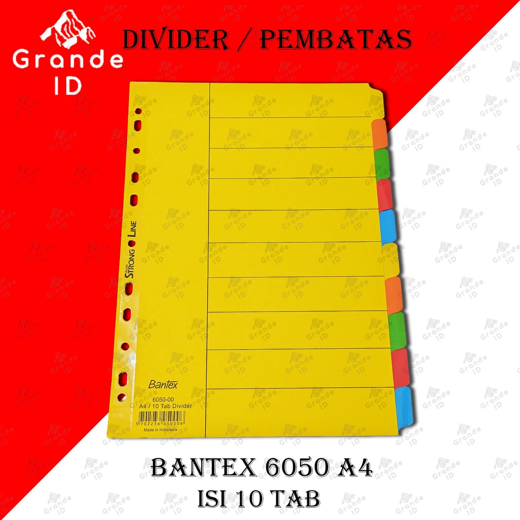 

DIVIDER BANTEX 6050 A4 ISI 10 TAB INDEX PEMBATAS FILE