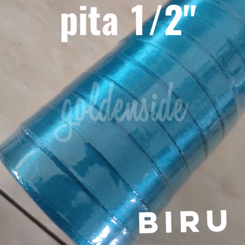 Pita Satin 1/2&quot; per roll,Pita Satin 1/2 inch Blue series, Pita satin 1.25cm seri biru