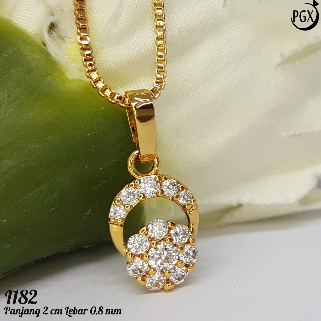 PGX Liontin Kalung Xuping Wanita Perhiasan Lapis Emas Aksesoris Fashion - I182