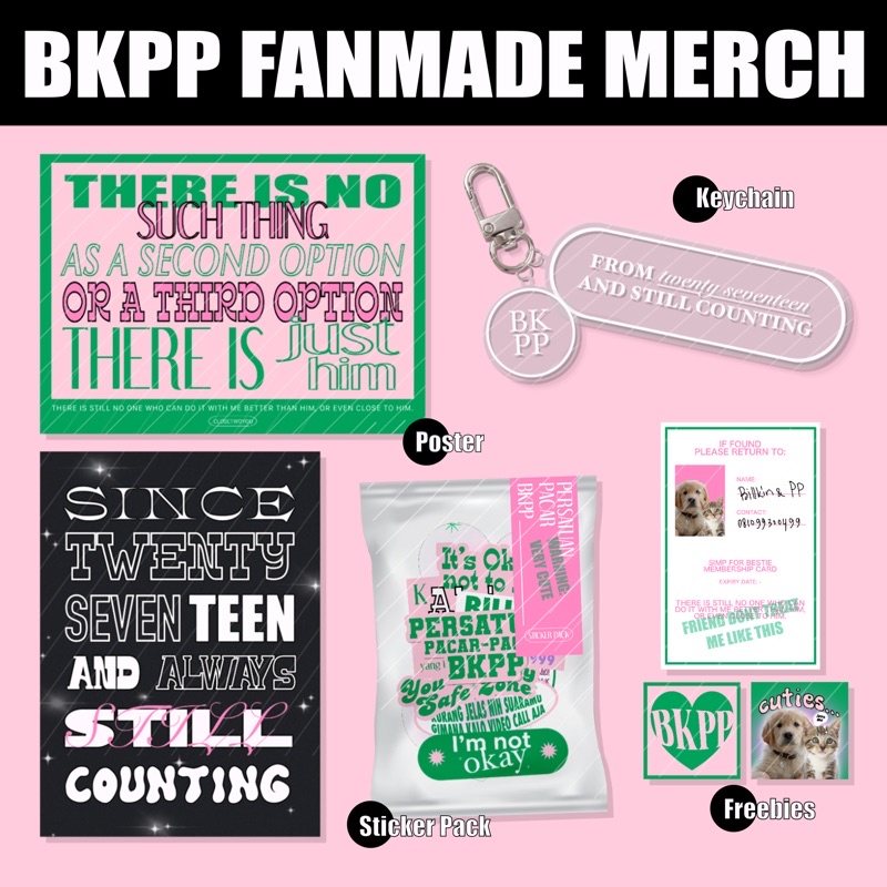 BKPP Stickers Keychain Poster / Billkin PP Fanmade Merch