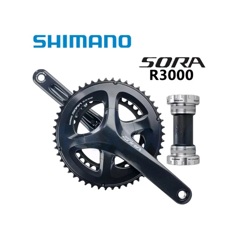 CRANK SHIMANO SORA R3000 50/34T - GIR ROADBIKE SHIMANO SORA - CRANKSET SHIMANO SORA R3000 50/34T BB