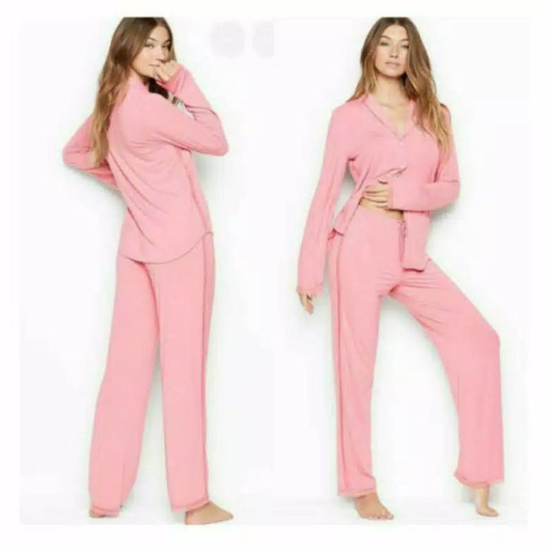 Victoria's Secret Pajamas Set Pink Lace