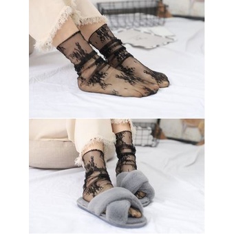 KKT-80 kaos kaki lolita TRANSPARAN RENDA socks rajut sulur import jepang korea