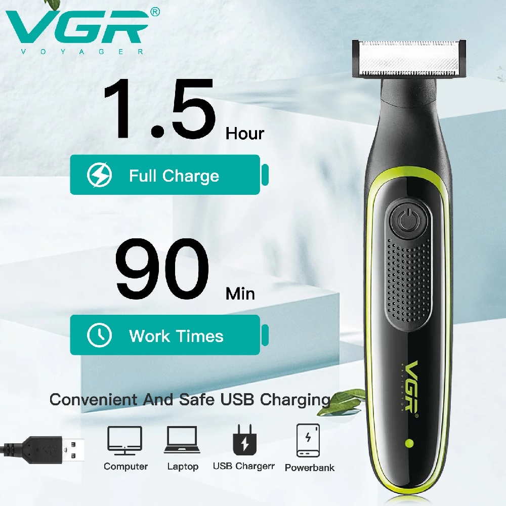 VOYAGER VGR V-017 - Electronic Beard Shaver - Alat Pencukur Jenggot Elektrik Terbaru - Tahan Air IPX5