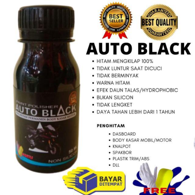 PENGHITAM DASHBOARD SPAKBOR MOTOR AUTO BLACK PERMANEN ORIGINAL FREE SPON SARUNGTANGAN-Hitam